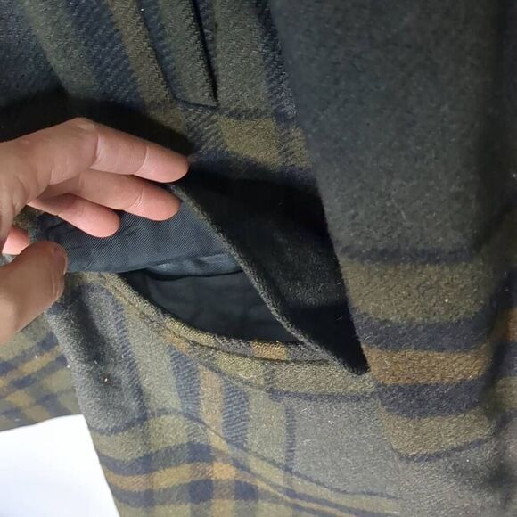 Vintage Pendleton Mackinaw Cruiser Coat Thick Green Brown Plaid Wool Lined 50s - Picture 5 of 11